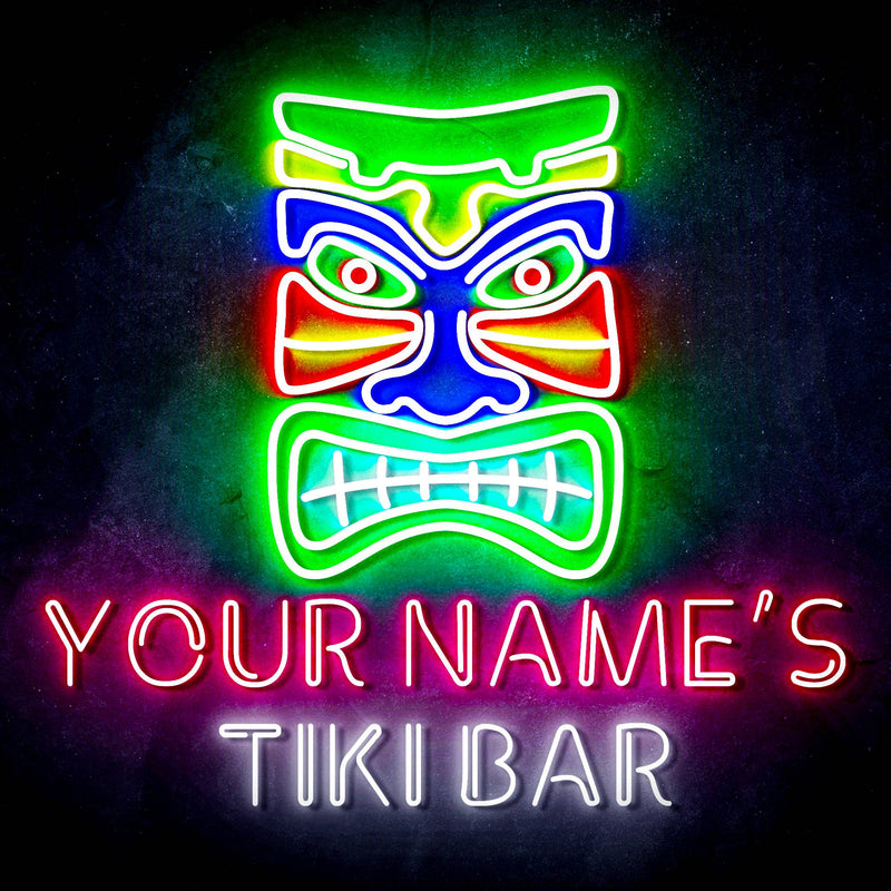 Personalized Ultra-Bright Tiki Bar LED Sign with Remote (Neon-Style, LED Technology) - LED Gift Works