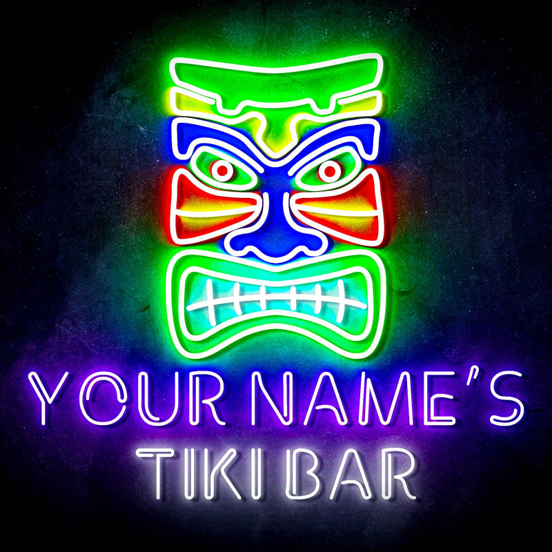 Personalized Ultra-Bright Tiki Bar LED Sign with Remote (Neon-Style, LED Technology) - LED Gift Works