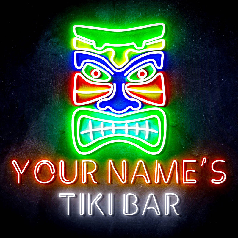 Personalized Ultra-Bright Tiki Bar LED Sign with Remote (Neon-Style, LED Technology) - LED Gift Works