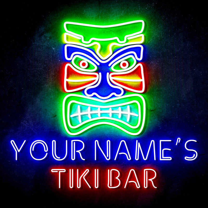 Personalized Ultra-Bright Tiki Bar LED Sign with Remote (Neon-Style, LED Technology) - LED Gift Works
