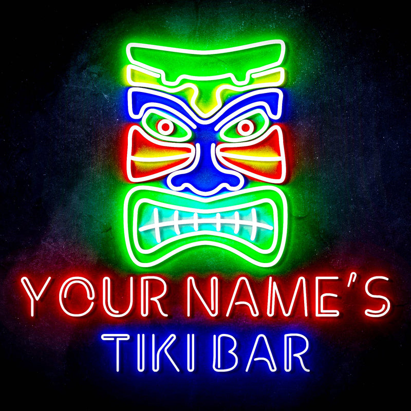 Personalized Ultra-Bright Tiki Bar LED Sign with Remote (Neon-Style, LED Technology) - LED Gift Works