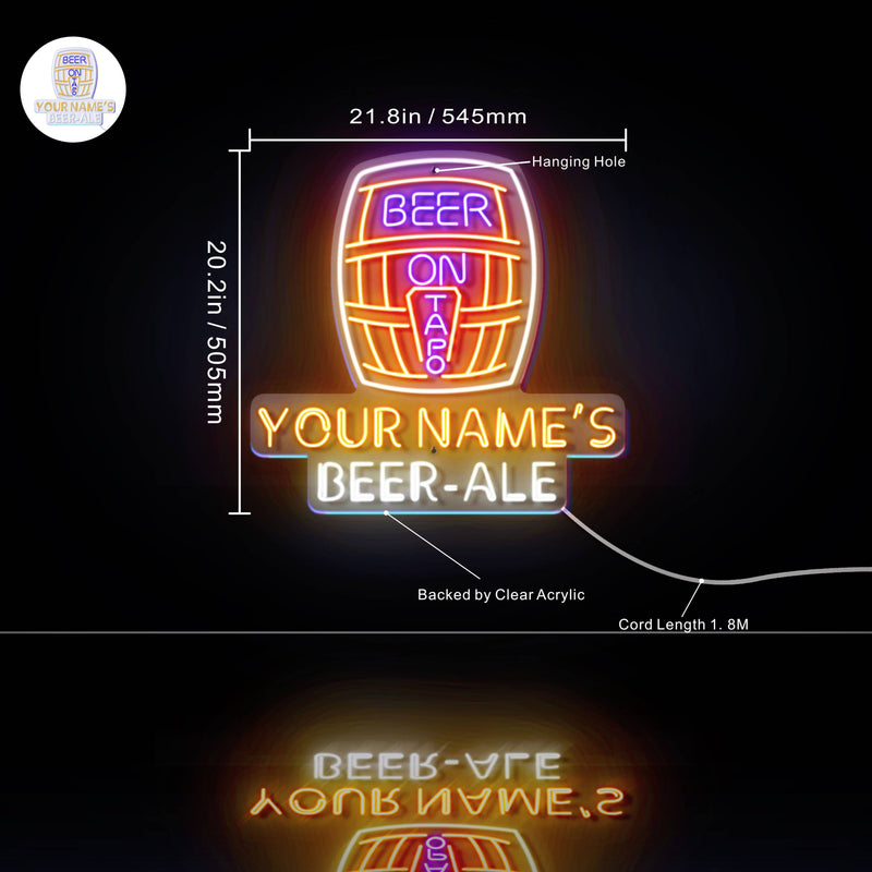 Custom Ultra-Bright Home Brew Brewery Beer-Ale LED Sign with Remote (Neon-Style, LED Technology) - LED Gift Works