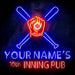Custom Ultra-Bright Man Cave Baseball Bar 10th Inning Pub LED Sign with Remote (Neon-Style, LED Technology) - Way Up Gifts