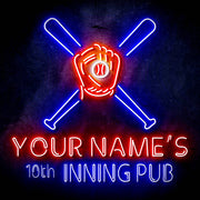 Custom Ultra-Bright Man Cave Baseball Bar 10th Inning Pub LED Sign with Remote (Neon-Style, LED Technology) - LED Gift Works