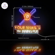 Custom Ultra-Bright Man Cave Baseball Bar 10th Inning Pub LED Sign with Remote (Neon-Style, LED Technology) - LED Gift Works