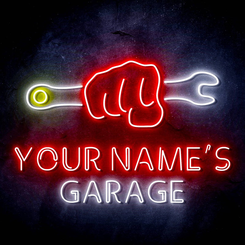 Personalized Ultra-Bright Man Cave Tools Garage LED Sign with Remote (Neon-Style, LED Technology) - LED Gift Works