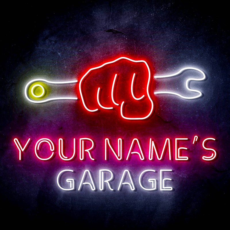 Personalized Ultra-Bright Man Cave Tools Garage LED Sign with Remote (Neon-Style, LED Technology) - LED Gift Works