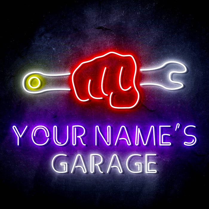Personalized Ultra-Bright Man Cave Tools Garage LED Sign with Remote (Neon-Style, LED Technology) - Way Up Gifts