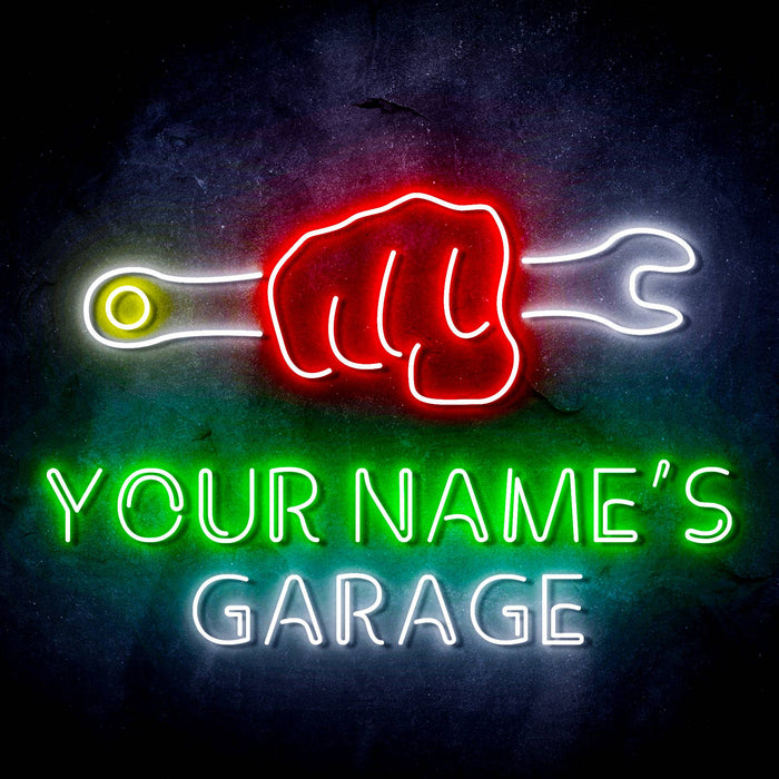 Personalized Ultra-Bright Man Cave Tools Garage LED Sign with Remote (Neon-Style, LED Technology) - Way Up Gifts