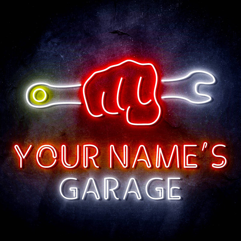 Personalized Ultra-Bright Man Cave Tools Garage LED Sign with Remote (Neon-Style, LED Technology) - LED Gift Works