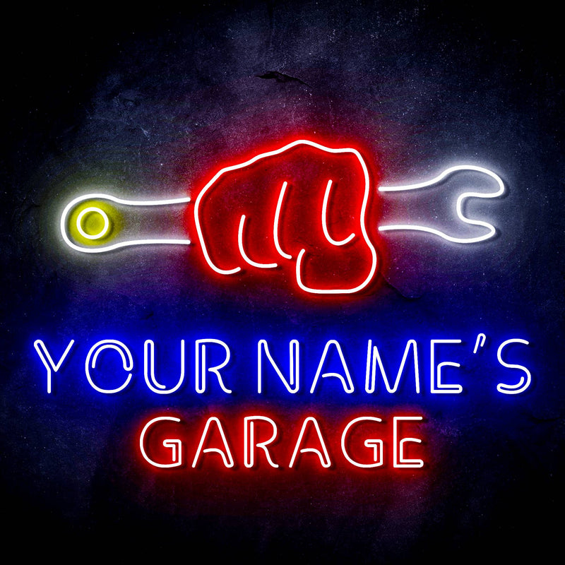 Personalized Ultra-Bright Man Cave Tools Garage LED Sign with Remote (Neon-Style, LED Technology) - LED Gift Works
