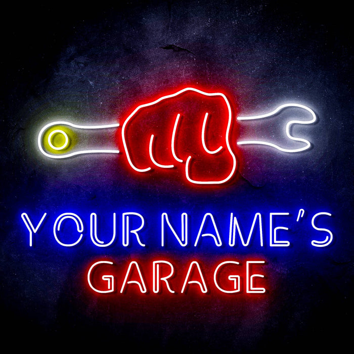 Personalized Ultra-Bright Man Cave Tools Garage LED Sign with Remote (Neon-Style, LED Technology) - Way Up Gifts