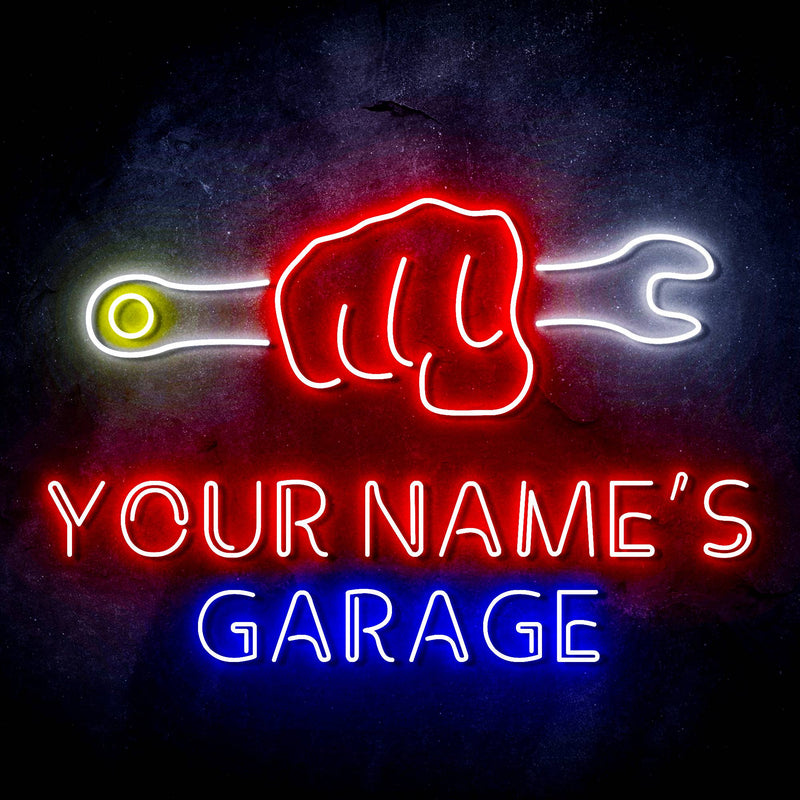 Personalized Ultra-Bright Man Cave Tools Garage LED Sign with Remote (Neon-Style, LED Technology) - LED Gift Works