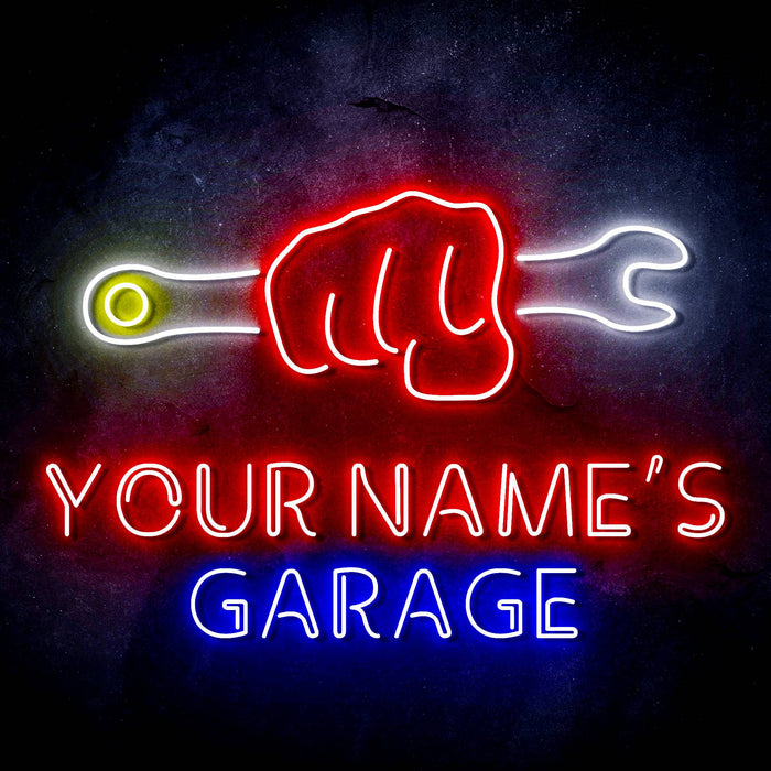 Personalized Ultra-Bright Man Cave Tools Garage LED Sign with Remote (Neon-Style, LED Technology) - Way Up Gifts