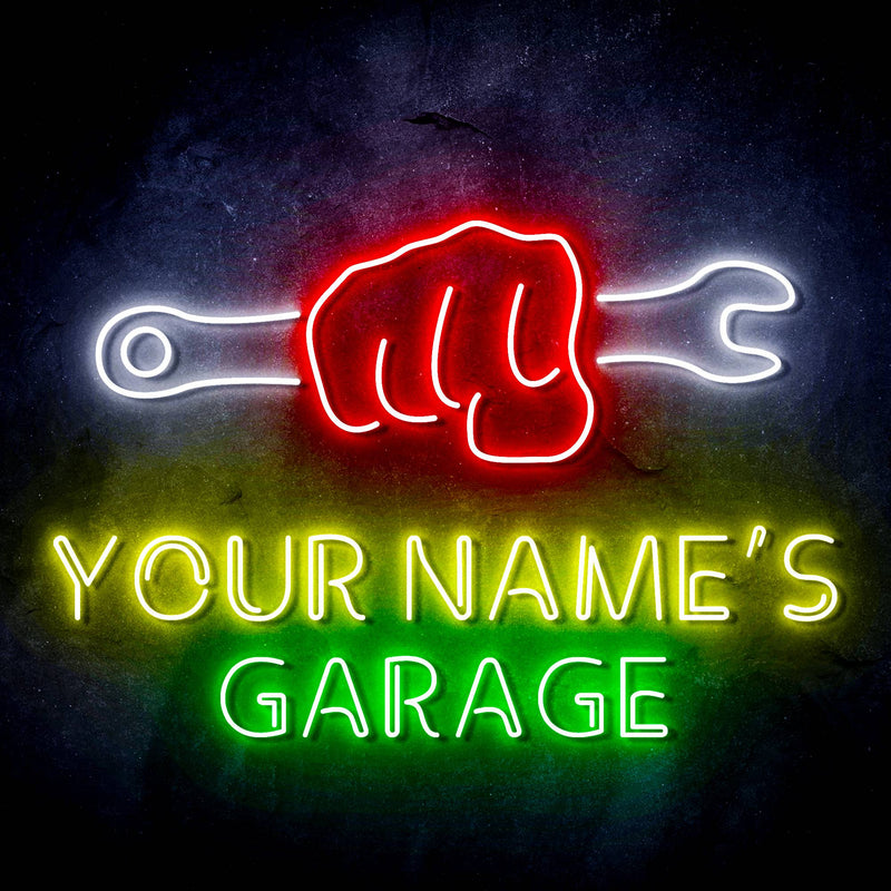 Personalized Ultra-Bright Man Cave Tools Garage LED Sign with Remote (Neon-Style, LED Technology) - LED Gift Works