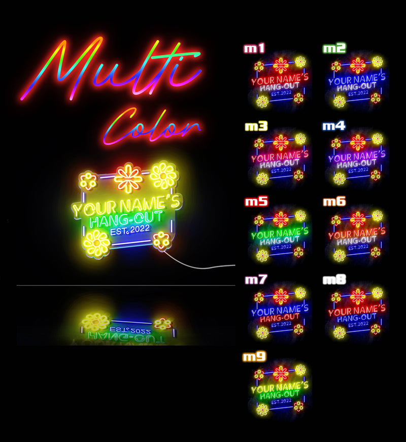 Custom Ultra-Bright Little Girls Room Hang Out She Shed LED Sign with Remote (Neon-Style, LED Technology) - LED Gift Works