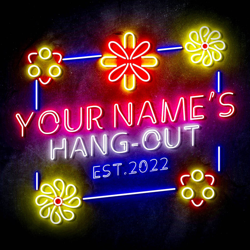Custom Ultra-Bright Little Girls Room Hang Out She Shed LED Sign with Remote (Neon-Style, LED Technology) - LED Gift Works