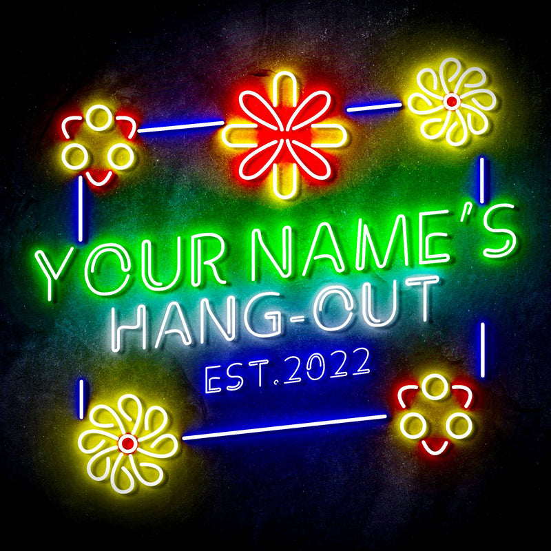 Custom Ultra-Bright Little Girls Room Hang Out She Shed LED Sign with Remote (Neon-Style, LED Technology) - LED Gift Works