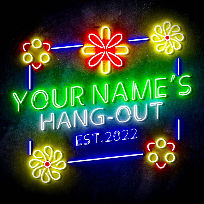 Custom Ultra-Bright Little Girls Room Hang Out She Shed LED Sign with Remote (Neon-Style, LED Technology) - Way Up Gifts