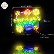 Custom Ultra-Bright Little Girls Room Hang Out She Shed LED Sign with Remote (Neon-Style, LED Technology) - LED Gift Works