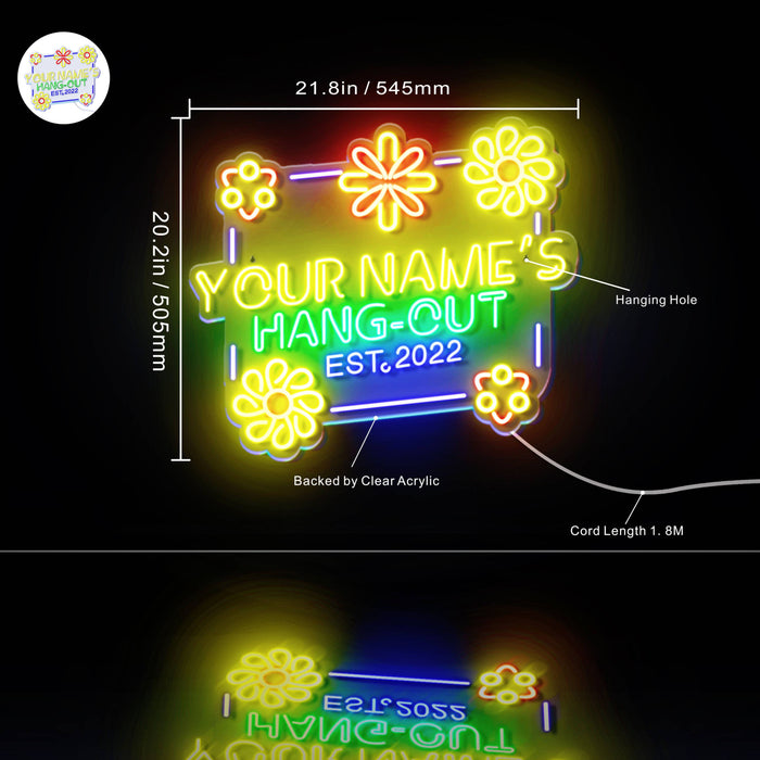 Custom Ultra-Bright Little Girls Room Hang Out She Shed LED Sign with Remote (Neon-Style, LED Technology) - Way Up Gifts