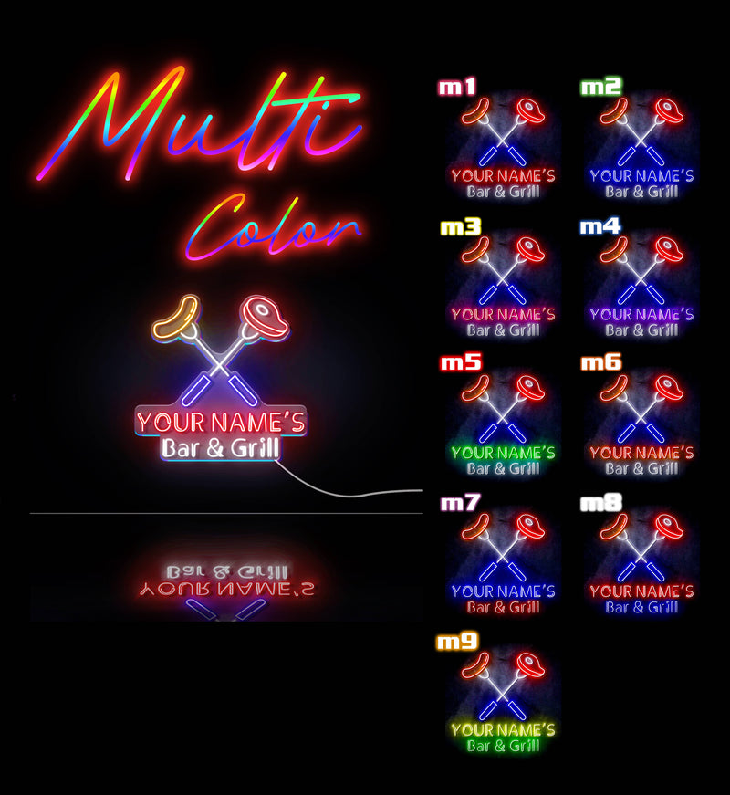 Custom Ultra-Bright Restaurant Home Kitchen Bar & Grill LED Sign with Remote (Neon-Style, LED Technology) - LED Gift Works