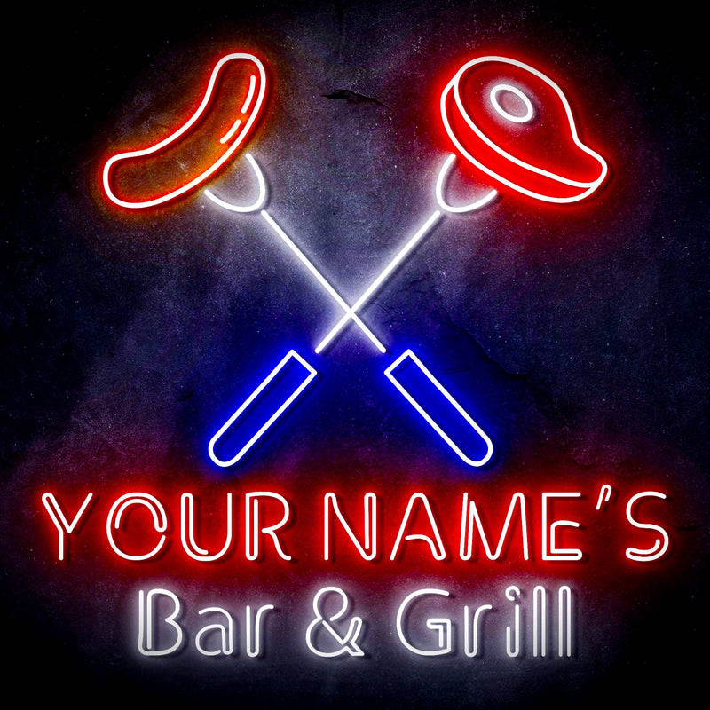 Custom Ultra-Bright Restaurant Home Kitchen Bar & Grill LED Sign with Remote (Neon-Style, LED Technology) - LED Gift Works