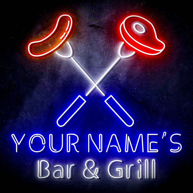Custom Ultra-Bright Restaurant Home Kitchen Bar & Grill LED Sign with Remote (Neon-Style, LED Technology) - LED Gift Works