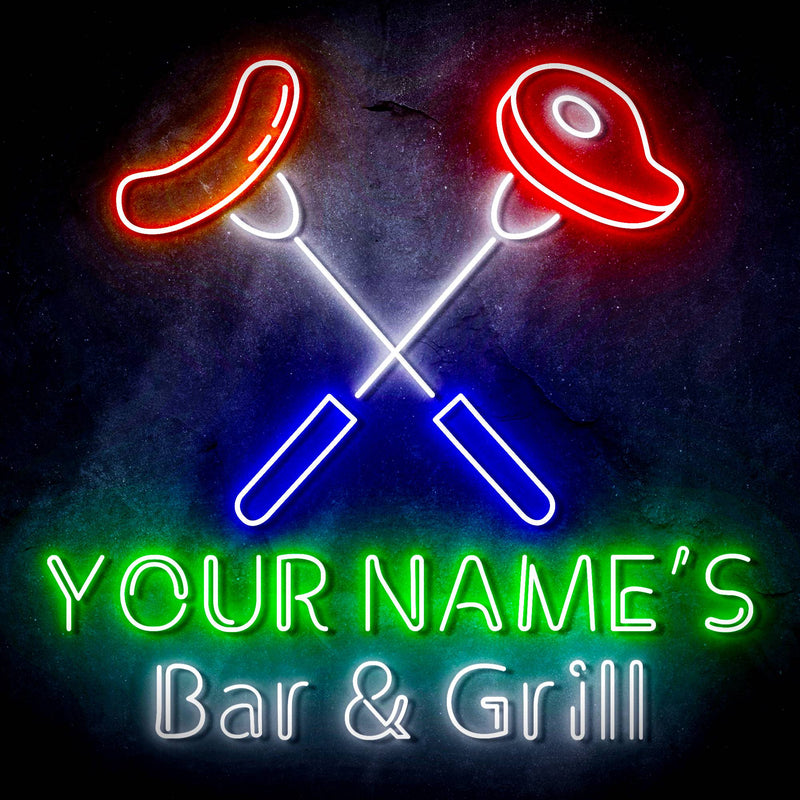 Custom Ultra-Bright Restaurant Home Kitchen Bar & Grill LED Sign with Remote (Neon-Style, LED Technology) - LED Gift Works
