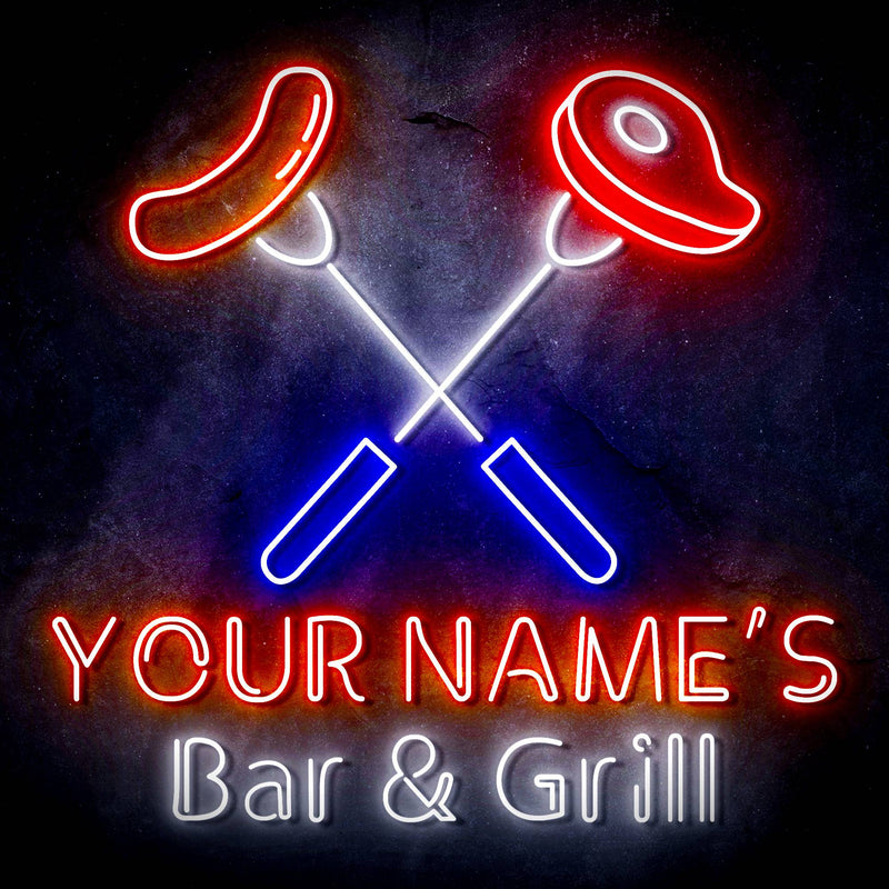 Custom Ultra-Bright Restaurant Home Kitchen Bar & Grill LED Sign with Remote (Neon-Style, LED Technology) - LED Gift Works