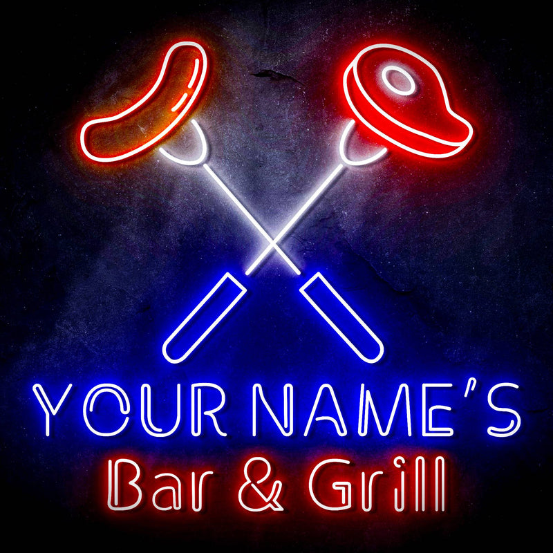 Custom Ultra-Bright Restaurant Home Kitchen Bar & Grill LED Sign with Remote (Neon-Style, LED Technology) - LED Gift Works