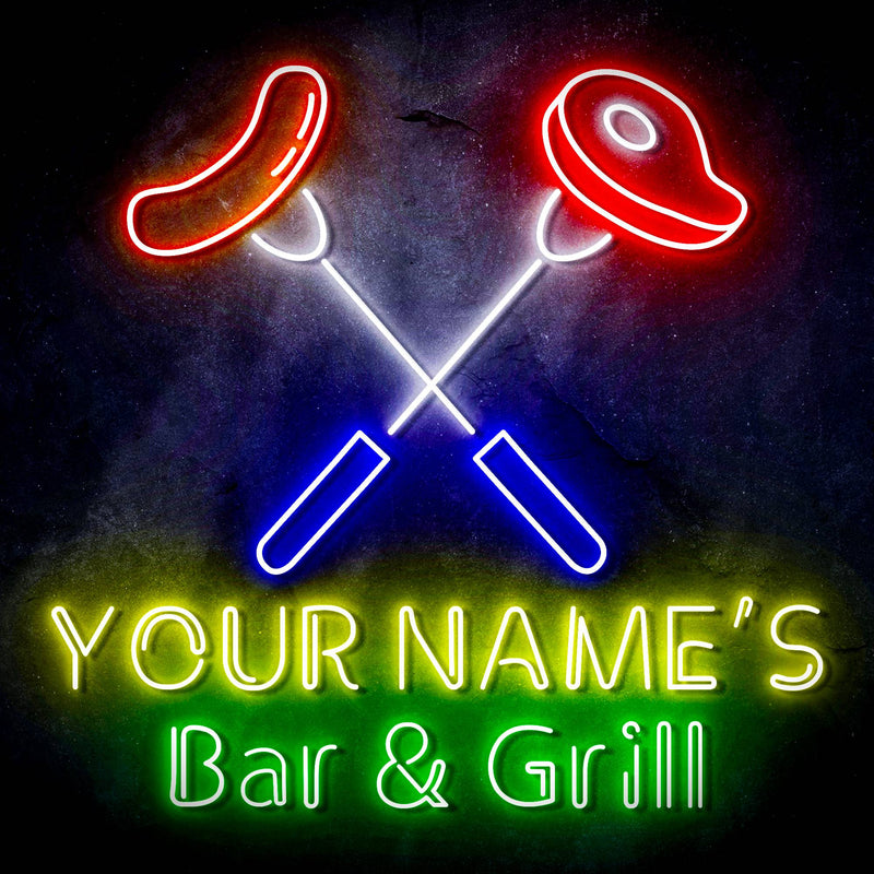 Custom Ultra-Bright Restaurant Home Kitchen Bar & Grill LED Sign with Remote (Neon-Style, LED Technology) - LED Gift Works