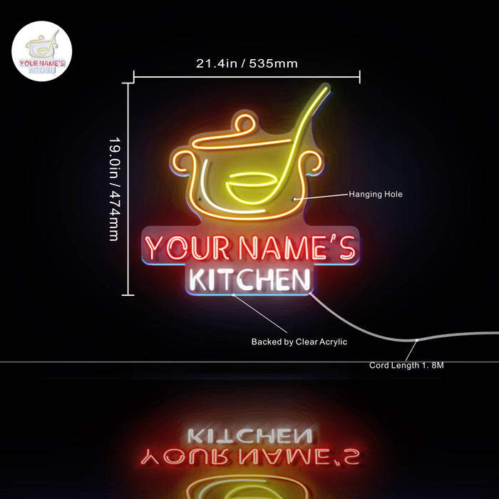 Custom Ultra-Bright Cooking Bistro Kitchen LED Sign with Remote (Neon-Style, LED Technology) - Way Up Gifts