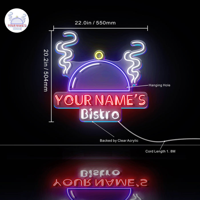 Custom Ultra-Bright Bistro Restaurant Home Kitchen LED Sign with Remote (Neon-Style, LED Technology) - Way Up Gifts