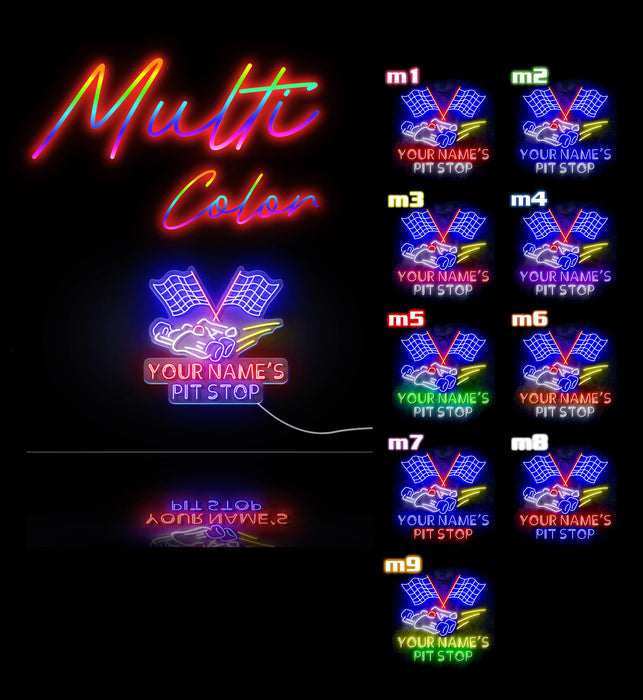 Custom Ultra-Bright Car Racing Beer Bar Pit Stop LED Sign with Remote (Neon-Style, LED Technology) - Way Up Gifts