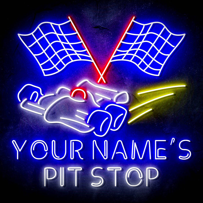 Custom Ultra-Bright Car Racing Beer Bar Pit Stop LED Sign with Remote (Neon-Style, LED Technology) - Way Up Gifts