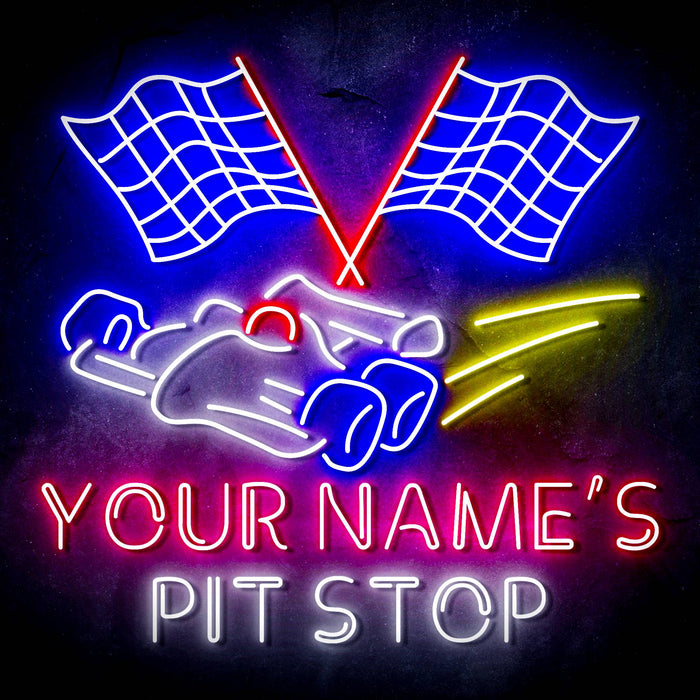 Custom Ultra-Bright Car Racing Beer Bar Pit Stop LED Sign with Remote (Neon-Style, LED Technology) - Way Up Gifts