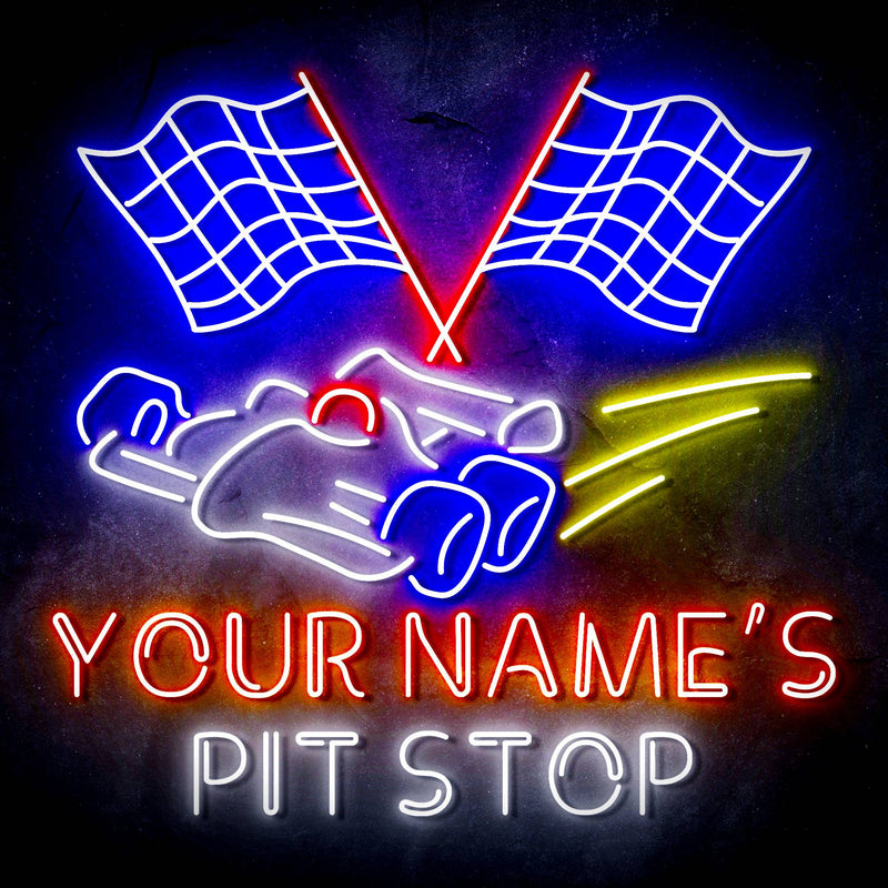 Car Racing Stop Sign Custom Ultra-Bright Car Racing Beer Bar Pit Stop LED Sign with Remote ...
