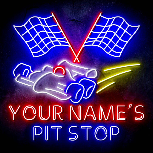 Custom Ultra-Bright Car Racing Beer Bar Pit Stop LED Sign with Remote (Neon-Style, LED Technology) - Way Up Gifts
