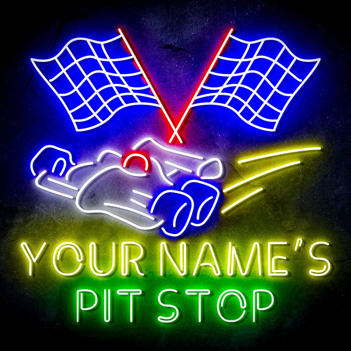 Custom Ultra-Bright Car Racing Beer Bar Pit Stop LED Sign with Remote (Neon-Style, LED Technology) - Way Up Gifts