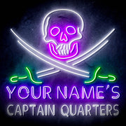 Custom Ultra-Bright Pirate Skull Swords Man Cave Room LED Sign with Remote (Neon-Style, LED Technology) - LED Gift Works