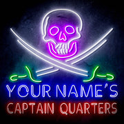 Custom Ultra-Bright Pirate Skull Swords Man Cave Room LED Sign with Remote (Neon-Style, LED Technology) - LED Gift Works