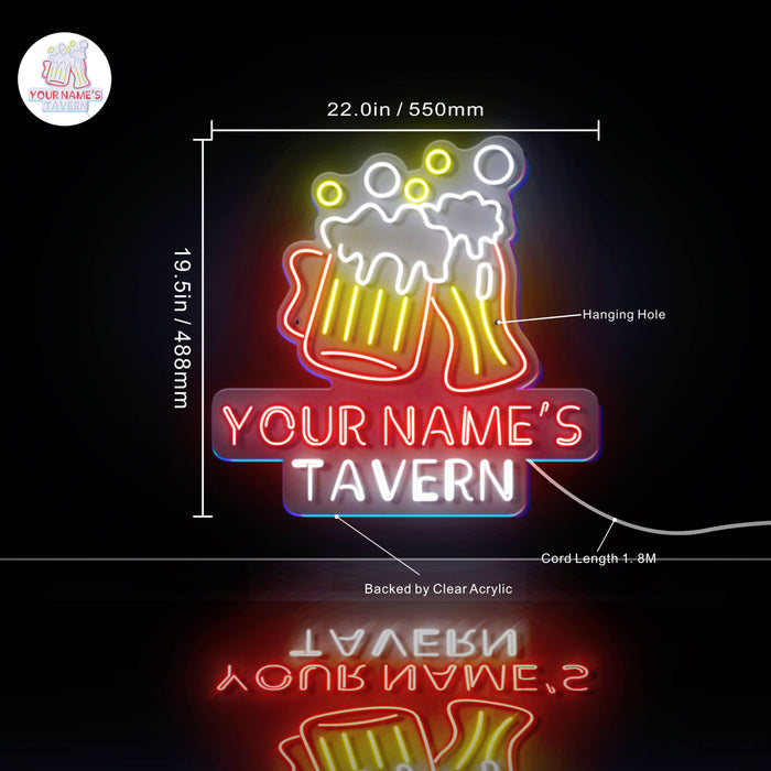 Custom Ultra-Bright Home Bar Beer Pub Tavern LED Sign with Remote (Neon-Style, LED Technology) - Way Up Gifts