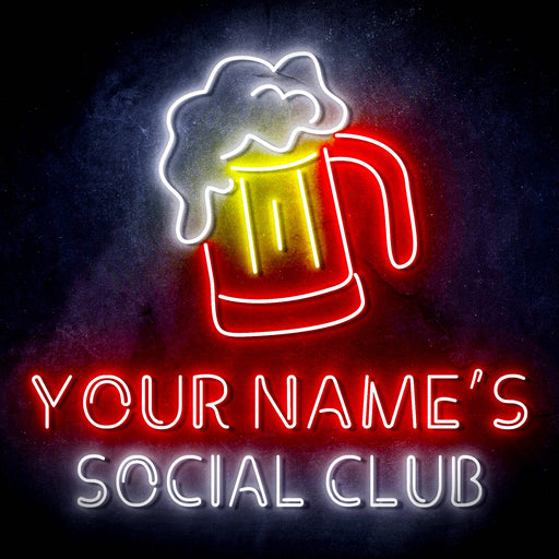 Custom Ultra-Bright Social Club Beer Home Bar LED Sign with Remote (Neon-Style, LED Technology) - Way Up Gifts