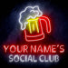Custom Ultra-Bright Social Club Beer Home Bar LED Sign with Remote (Neon-Style, LED Technology) - Way Up Gifts