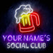 Custom Ultra-Bright Social Club Beer Home Bar LED Sign with Remote (Neon-Style, LED Technology) - Way Up Gifts