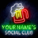 Custom Ultra-Bright Social Club Beer Home Bar LED Sign with Remote (Neon-Style, LED Technology) - Way Up Gifts