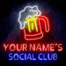 Custom Ultra-Bright Social Club Beer Home Bar LED Sign with Remote (Neon-Style, LED Technology) - Way Up Gifts