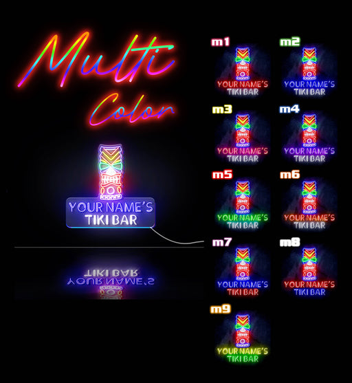 Personalized Ultra-Bright Tiki Bar LED Sign with Remote (Neon-Style, LED Technology) - LED Gift Works