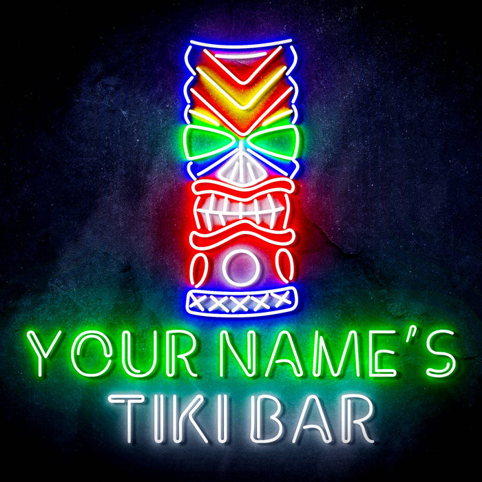 Personalized Ultra-Bright Tiki Bar LED Sign with Remote (Neon-Style, LED Technology) - Way Up Gifts
